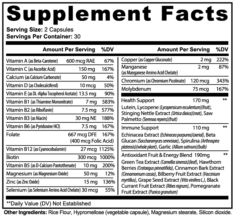 Zepfuel Complete Multivitamin Complex | 60 Capsules