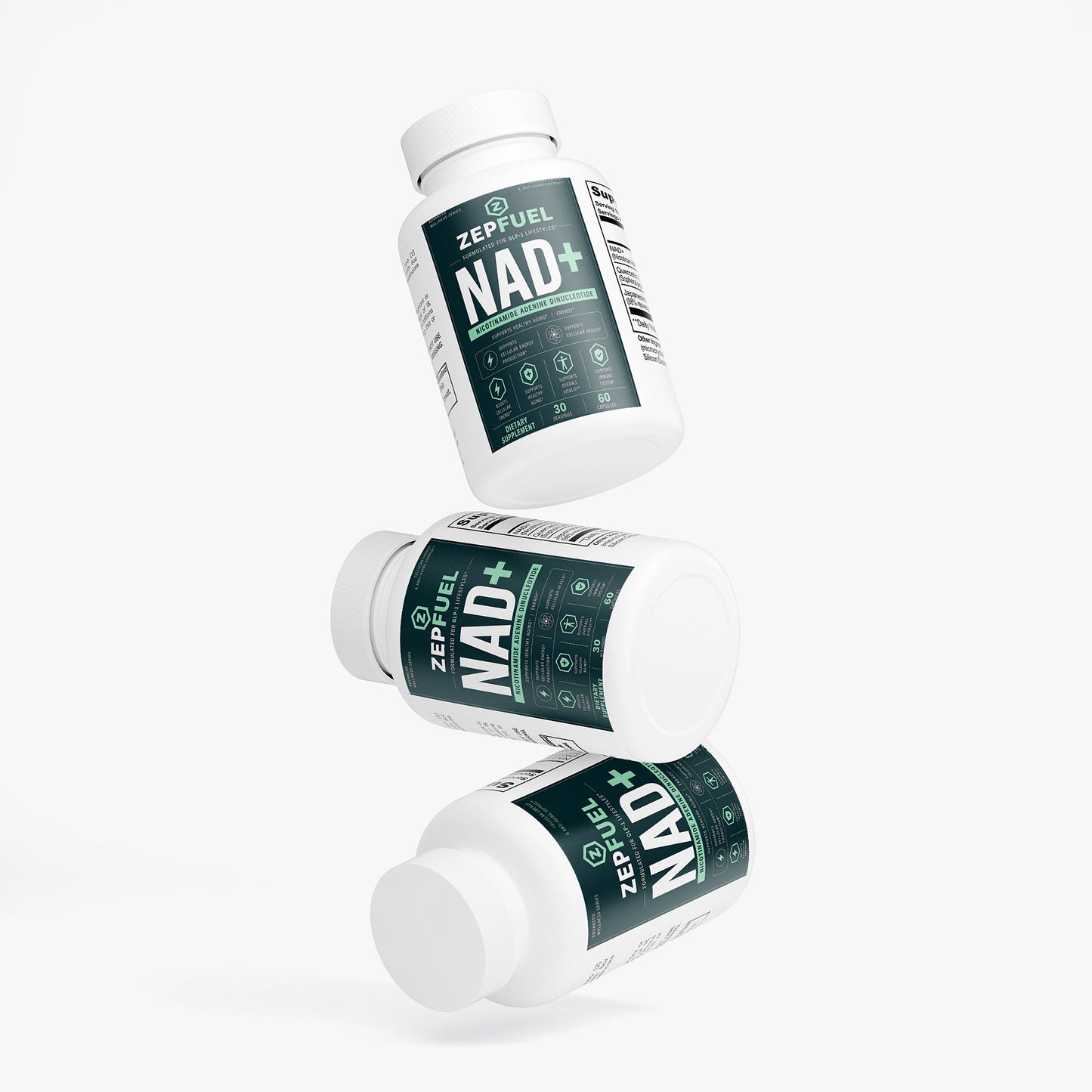 Zepfuel NAD+ 500mg with Quercetin & Resveratrol | 60 Capsules